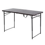Outsunny Masa Camping Pliabila Portabila cu Inaltimea Reglabila Efect Lemn 122x61x53 / 71,5cm