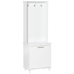 HOMCOM Mobilier hol, cuier si suport pentru incaltaminte, Lemn Alb, 60L x 35L x 169Hcm
