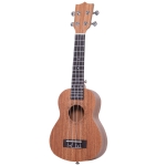 Homcom Ukulele din Lemn din Sapelli cu Cap in lemn African Okoume cu Desen Hawaiian