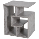 Homcom Biblioteca pe 3 niveluri in Lemn Gri Efect Ciment 45x40x55cm
