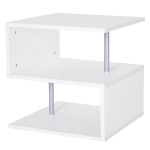 HomCom Măsuță Modernă Joasă pentru Living din Lemn Alb, 50x50x50cm