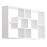 Homcom Librarie Moderna de Perete in Lemn Alb 85 x 47.5 x 14.5 cm
