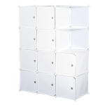 Homcom Dulap Gardaroba Modulara 10 Cuburi, Alb,111x47x145cm