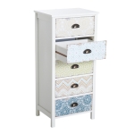 HOMCOM Comoda Dulapior Vintage cu 5 Sertare Fantezie, 46x34x97.5cm