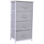 Homcom Mobila Container cu 4 Sertare din Lin Panou Sasiu in Otel Vopsea Praf Raft Superior in MDF Max:25 kg 45x30x92cm