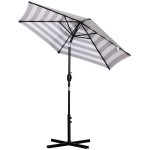 Outsunny Umbrela de Gradina Reglabila Φ227cm in metal Design dungat, Albastru si Alb