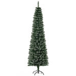 HOMCOM Brad de Craciun cu zapada artificiala 570 ramuri baza detasabila Φ53x195cm