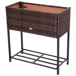 Outsunny Ghiveci Efect Rachita cu Raft Maro (70cm x 30cm x 72cm)