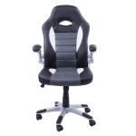 HomCom scaun pentru birou, reglabil, rotativ, cu roti, negru