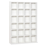 Homcom Mobilier Librerie in Lemn 24 Compartimente, Alb, 130.5x89x20cm