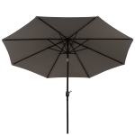 Outsunny Umbrela de Soare pentru Plaja sau Gradina Impermeabila din Otel Gri Φ3x2.45m
