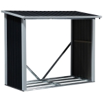 Outsunny sopron exterior, pentru lemne, 82x89x136cm, negru
