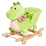 HOMCOM Cal Balansoar cu Roti sub Forma de Dragon pentru copii 18-36 luni Verde