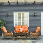 Outsunny Set Mobilier de Gradina in Ratan PE 2 fotolii Canpea cu 2 locuri si masa