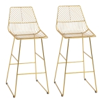HOMCOM Set 2 scaune inalte, Suport pentru picioare, 53x56x110cm, Auriu