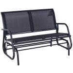 Outsunny Banca tip Leagan 2Locuri in Metal, Negru, 123x70x88cm