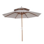 Outsunny Umbrela Impermeabila Rotunda cu Horn rezistent la vant, stabila, Gri, anti-UV