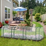 Outsunny Sera de Gradina pentru Plante cu 3 Porti in Otel si PVC 300x100x80cm