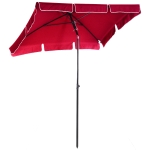 Outsunny Umbrela de Gradina Dreptunghiulara Reglabila in aluminiu, Rosu