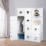 Homcom Dulap Gardaroba Modulara 10 Cuburi, Alb,111x47x145cm
