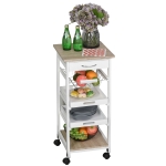 Homcom Carucior Bucatarie Alb – Compact & Eficient, 82 cm