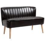 HOMCOM Canapea moderna cu 2 locuri din material imitatie de piele si lemn fara brate de dimensiune 117x56.5x77cm