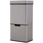 HOMCOM Cos de gunoi inteligent cu senzor , Capacitate 72 l, 3 Compartimente, 42 x 30 x 81 cm, Inox / ABS, Argintiu