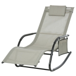 Outsunny Sezlong Balansoar de Gradina cu buzunar lateral si pernuta, in Metal 62L x 88L x 165Hcm
