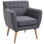 Homcom Scaun Fotoliu de Design Dormitor Salon Moderna Gri