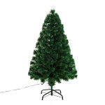HomCom Brad de Crăciun Artificial foarte Des cu Fibră Optică Înălțime 150cm cu Suport(c-1)