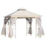 Outsunny Foisor de Exterior 3x3m cu Plasa pentru Tantari si Cadru din Otel Alb