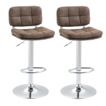HOMCOM Set 2 Scaune de Bar Pivotante din Imitatie de Piele Inaltime Reglabila culoare Argint