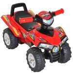 Homcom Quad Jucarie pentru Copii cu 4 Roti Claxon Muzica Lumini 60 × 38 × 42cm in PP Rosu
