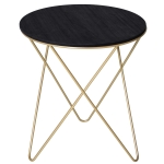 Homcom Masuta Design Geometric Modern MDF si Metal Φ43x48cm Negru si Auriu