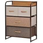 HOMCOM Comoda cu 4 sertare pliabile din material textil Raft din MDF 58x29x78.5cm