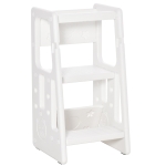 HOMCOM Scara pentru Copii Înaltime Reglabila 3 Nivele HDPE 47x47x90cm Alb
