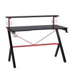 HOMCOM Birou Gaming cu raft monitor si accesorii negru si rosu 120x60x97cm