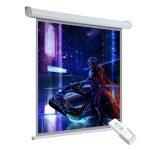 HomCom Ecran Proiecție 100 Inci, Motorizat Home Cinema, Alb