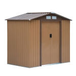 Outsunny Cabină Dulap pentru Grădină pentru Ustensile din Lamieră de Oțel, 213x127x185cm