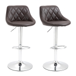 HOMCOM Set 2 Scaune de Bar Pivotante Reglabile in Inaltime din Imitatie de Piele Maro