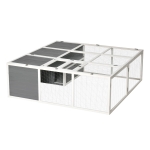 PawHut Cusca pentru iepuri de Exterior Cusca pentru 2-4 iepuri, din Lemn Gri 180x180x60cm