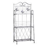 Outsunny Rafturi pentru ghiveci cu 3 nivele pentru Gradina Balcon Intern, Gri Argintiu, 44 x 25 x96cm