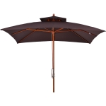 Outsunny Umbrela de Gradina 3x3 Metri, 8 Lamele Acoperire cu 2 Niveluri