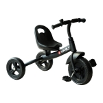HomCom Tricicleta in Metal cu Clacson, Aripa, Roti Ajutatoare, Nero