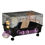 PawHut cusca hamsteri, cu mai multe niveluri, 60x35x38.5cm