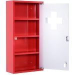 Homcom Dulap Trusa Prim Ajutor pentru Medicamente Rosu, 60x30x12cm