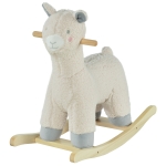 HOMCOM Cal tip Balansoar Forma de Alpaca pentru Copii 3-6 Ani din Plus Alb