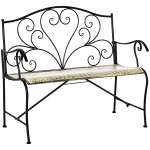 Outsunny Banca de Gradina din Fier Stil Vintage 2 Locuri Negru