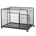 PawHut cusca pliabila pentru caini, 4 roti, 125x76x81cm