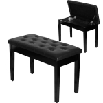 HomCom banca pian, spatiu depozitare, 75x35x50 cm, neagra